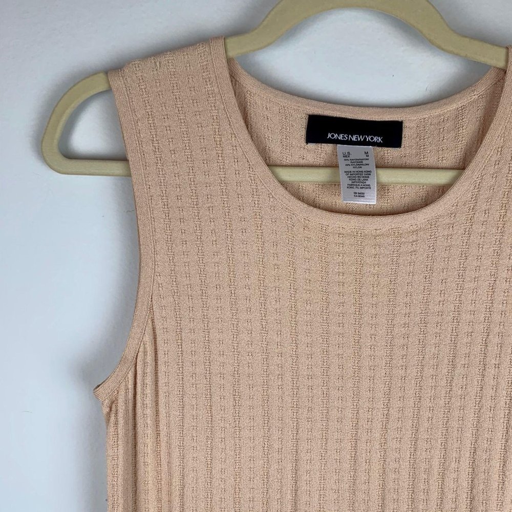 JONES NEW YORK Peach Textured Sleeveless Top Sz M‎ - Picture 2 of 7